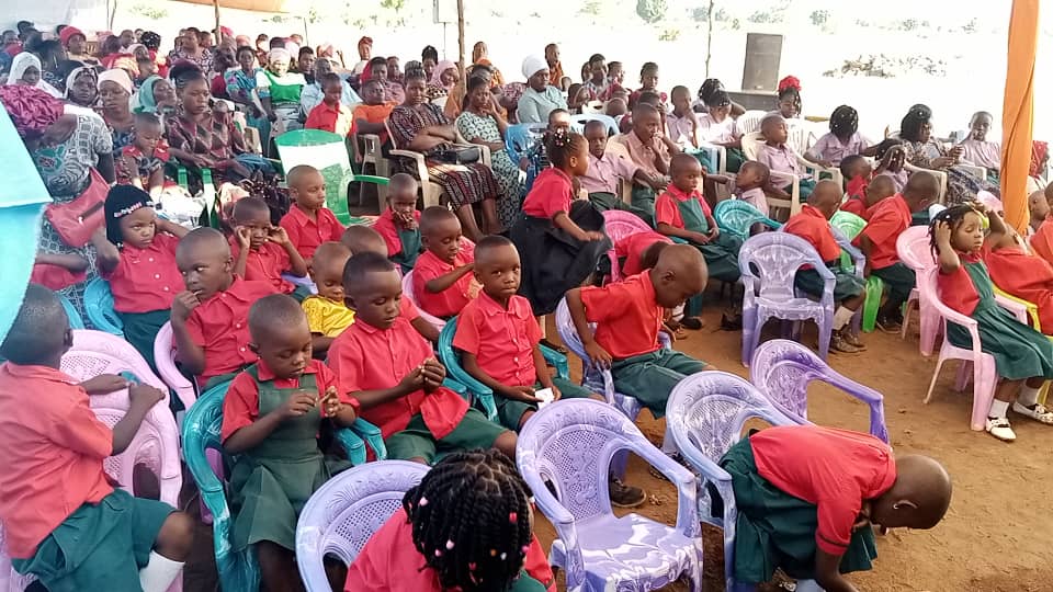 Morning assembly in the schoolyard